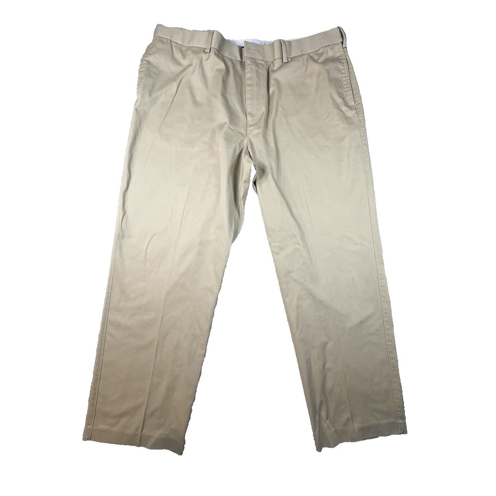 Savane Men's‎ 41.5x29.5 Tan Khaki Dress Pants Flat Front Stretch Casual Golf